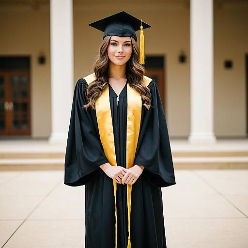 Young Woman in Graduation Gown