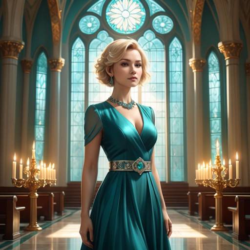 Elegant Woman in Grand Cathedral