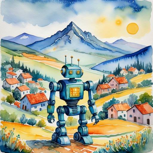 Benevolent Robot in Tranquil Village Benevolent Robot in Tranquil Village