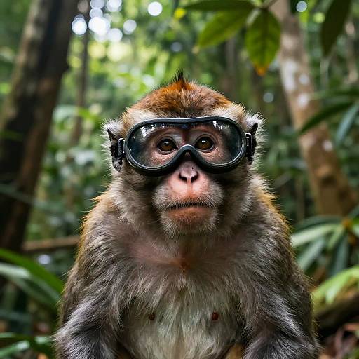 Curious Monkey with Forest Goggles
