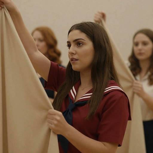 Focused Woman in Warm Tones