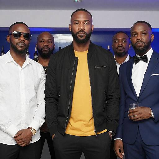 Vibrant Gathering: Men in a Bar