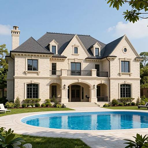 Luxurious 3D-Rendered American Mansion