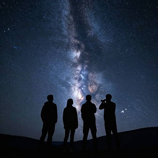Silhouetted Stargazers Under Milky Way