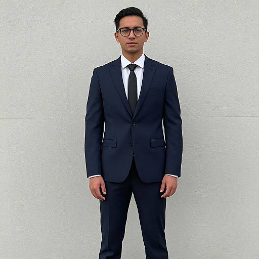 Man in Semi Formal Suit with Glasses