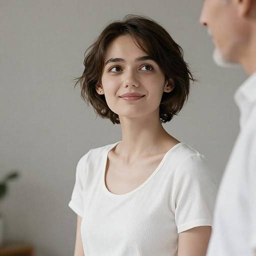 Gentle Portrait of Young Woman and Man