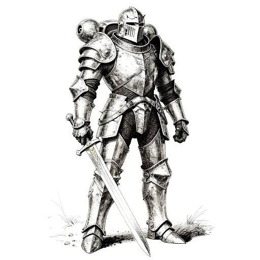 Retro Futurism Armored Space Knight