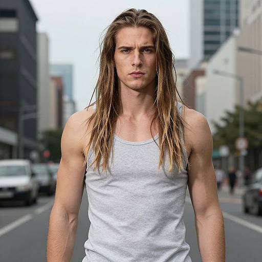 Fit European Man with Long Fringe