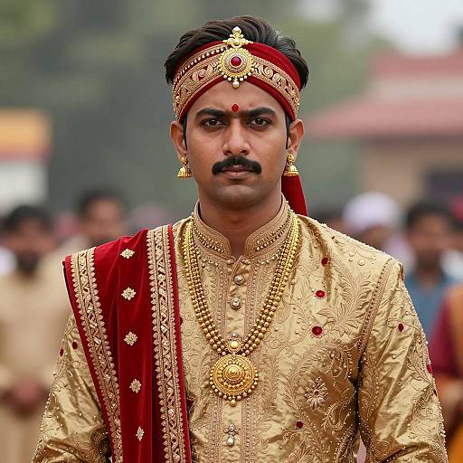 Elegant Portrait of Traditional Indian Male