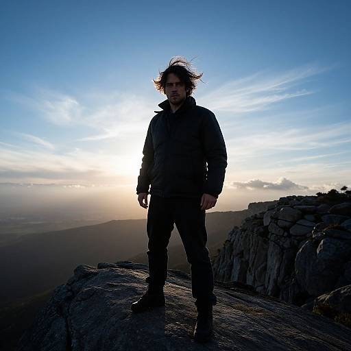 Wind-Swept Cliffside Portrait
