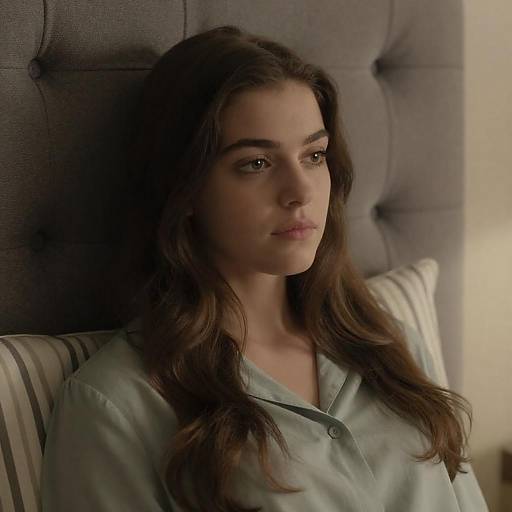 Contemplative Young Woman in Soft Lighting