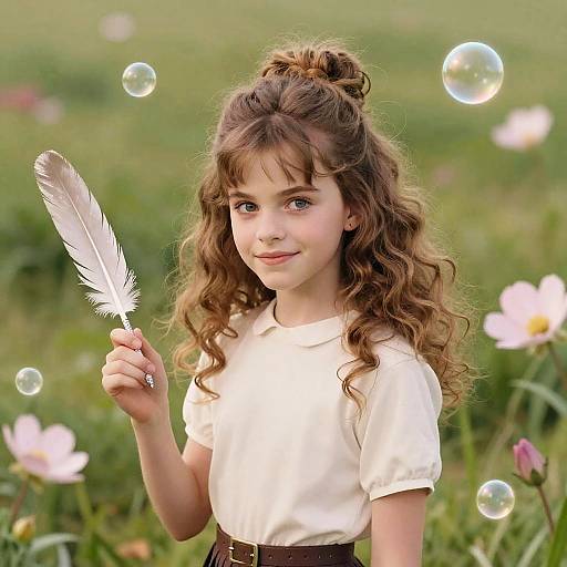 Anime Hermione in Enchanted Meadow