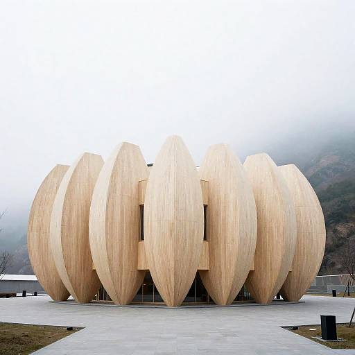 Avant-Garde Wooden Sculpture Building