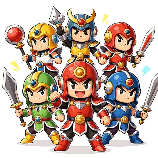 Playful Chibi Mini Warriors Art
