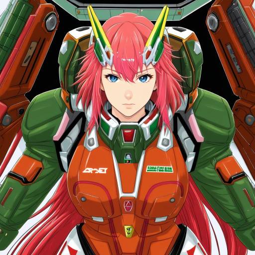 Illustration of Aida rayhunton, gundam in the style of 49s-aragon
