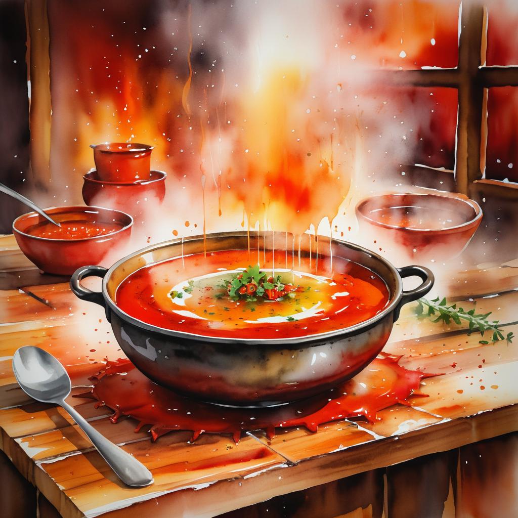 Cozy Rustic Soup in Watercolor