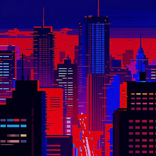 16bit Cyberpunk Cityscape Night