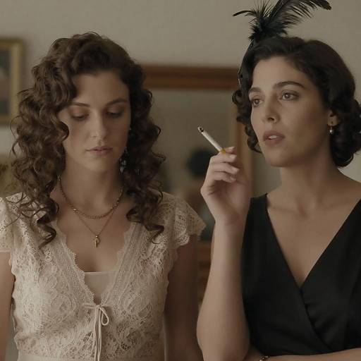 Vintage Portrait of Two Elegant Women