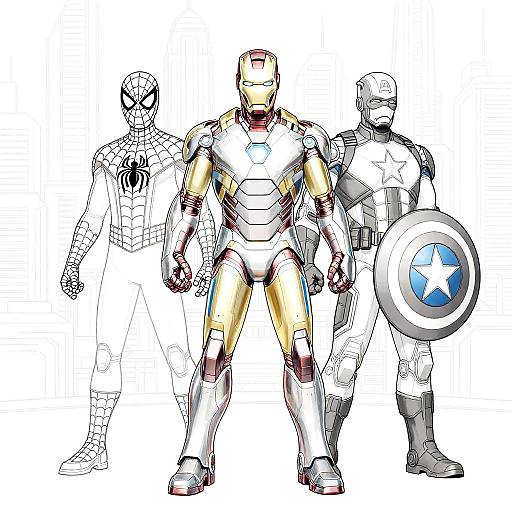 Minimalist Marvel Heroes Outline