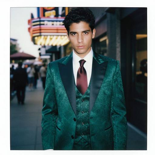 Emerald Paisley Suit with Retro Neon Vibes