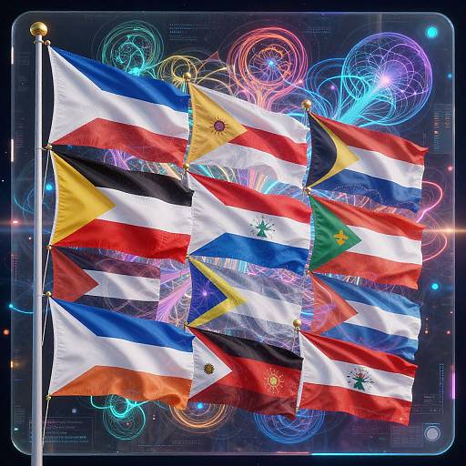 Surreal AI-Driven Dynamic Flag Art