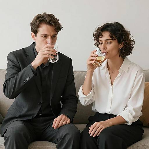 Coffee Date on a Cozy Couch