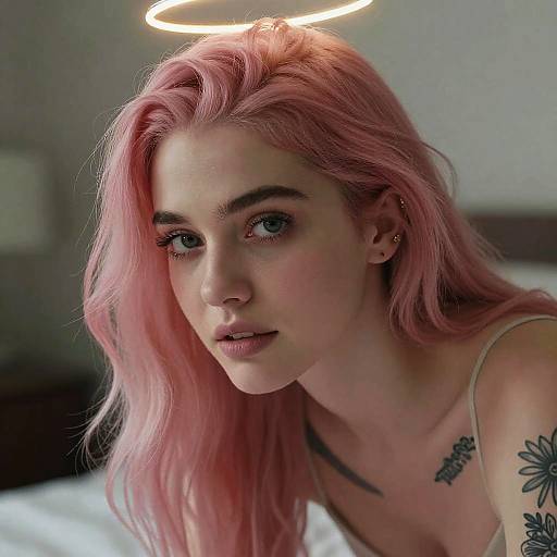 Ultra-Detailed Cinematic Pink-Haired Character