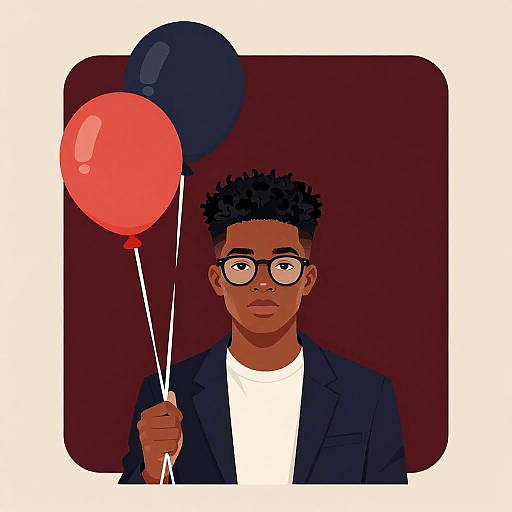 Afrofuturism Young Man with Balloons
