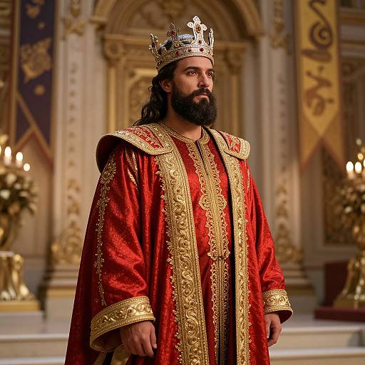 Regal Man in Ornate Royal Attire
