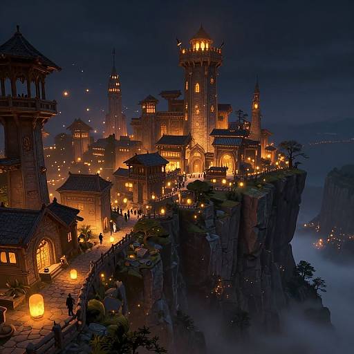 High Fantasy Cliffside Lantern Festival