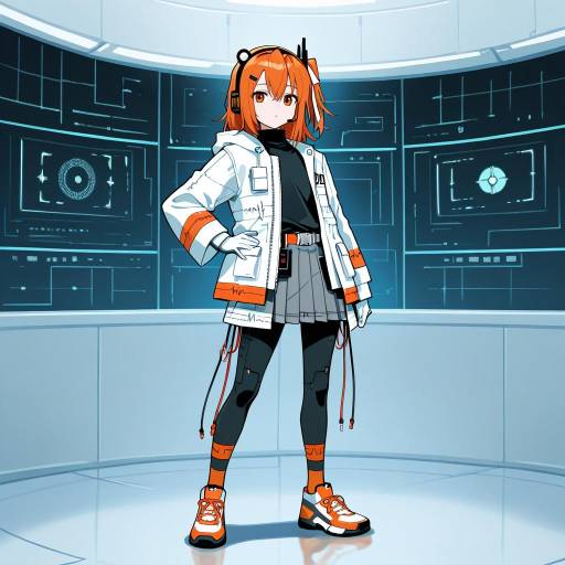 Futuristic Android Girl with LED Vibrancy