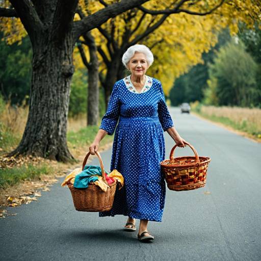 Playful Grandma in Multicolored Costume