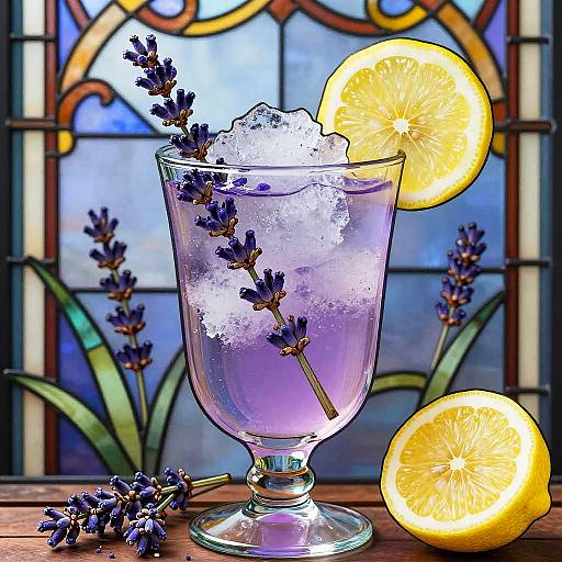 Art Nouveau Lavender Lemonade Illustration
