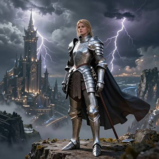 Noble Warrior Princess Overlooking Kingdom