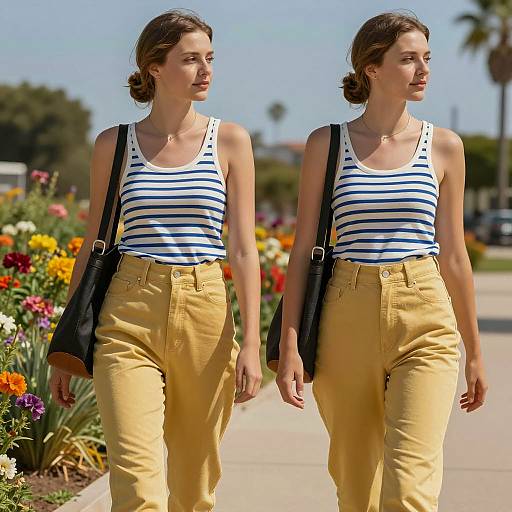 Stylish Sibling Outfit in Vibrant Garden
