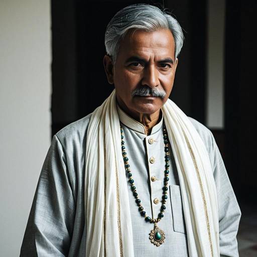 Elderly Indian Man in Traditional Kurta