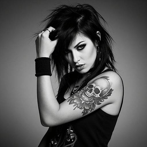 Gritty Black and White Punk Portrait
