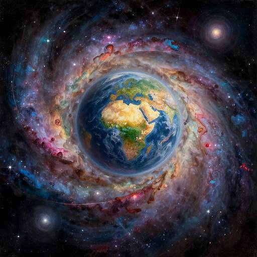 Ethereal Spiral Galaxy Oil Painting