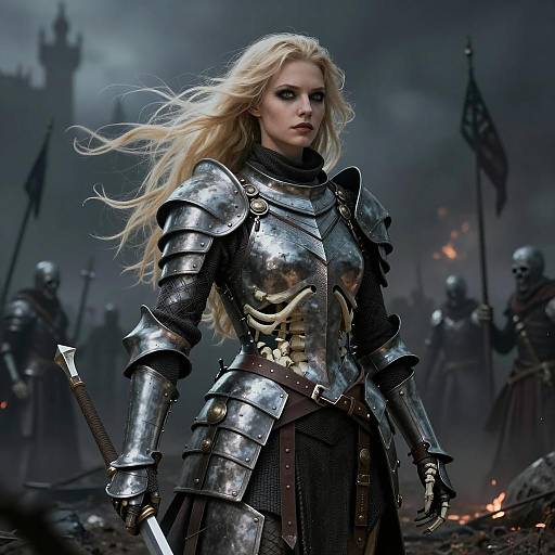 Gothic Skeleton Warrior in Epic Battle