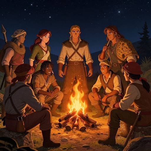 Adventurers Campfire Comic Art