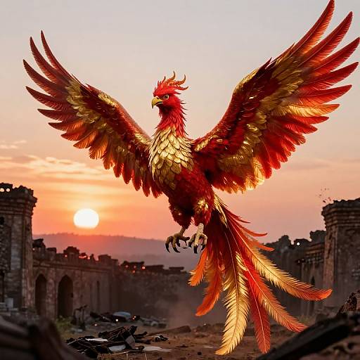 Radiant Phoenix Rising at Twilight