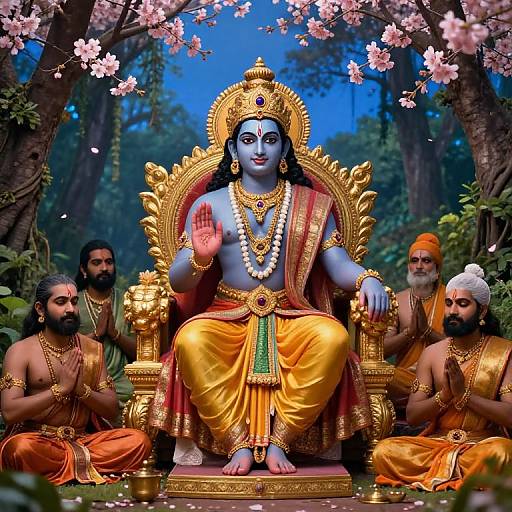 Lord Rama on Golden Throne