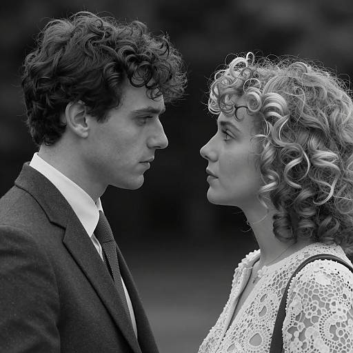 Intimate Black-and-White Profile Portrait