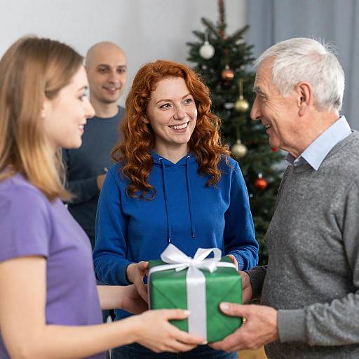 Family Christmas Gathering with Gifts