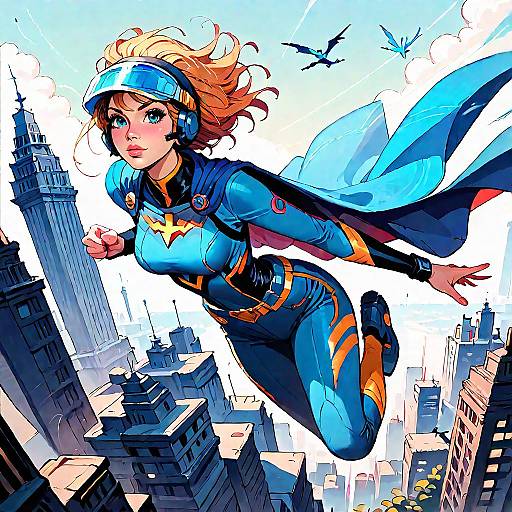 Dynamic Saiyawoman Superhero in Action