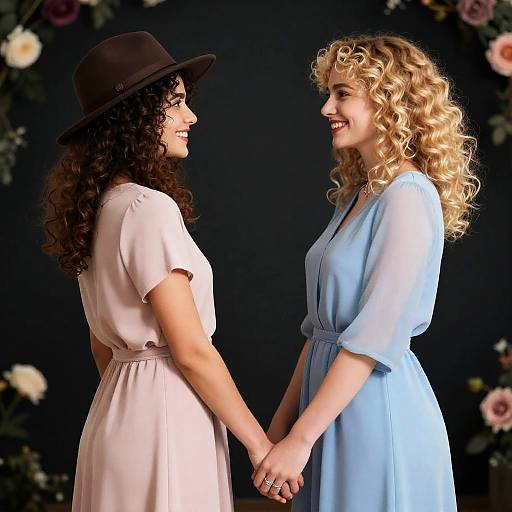 Two Women Embracing Friendship in Photograph