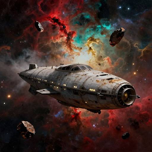Derelict Spaceship in Cosmic Isolation