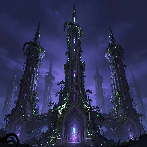 Biomechanical Alien Architecture Concept Art