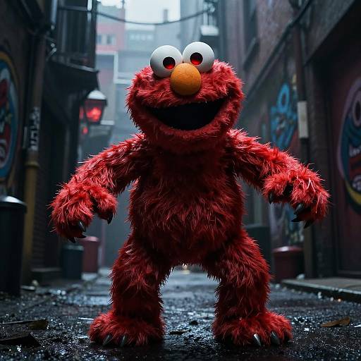 Killer Elmo in Eerie Alley