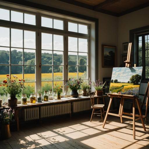 Serene Artist's Studio in Blooming Countryside